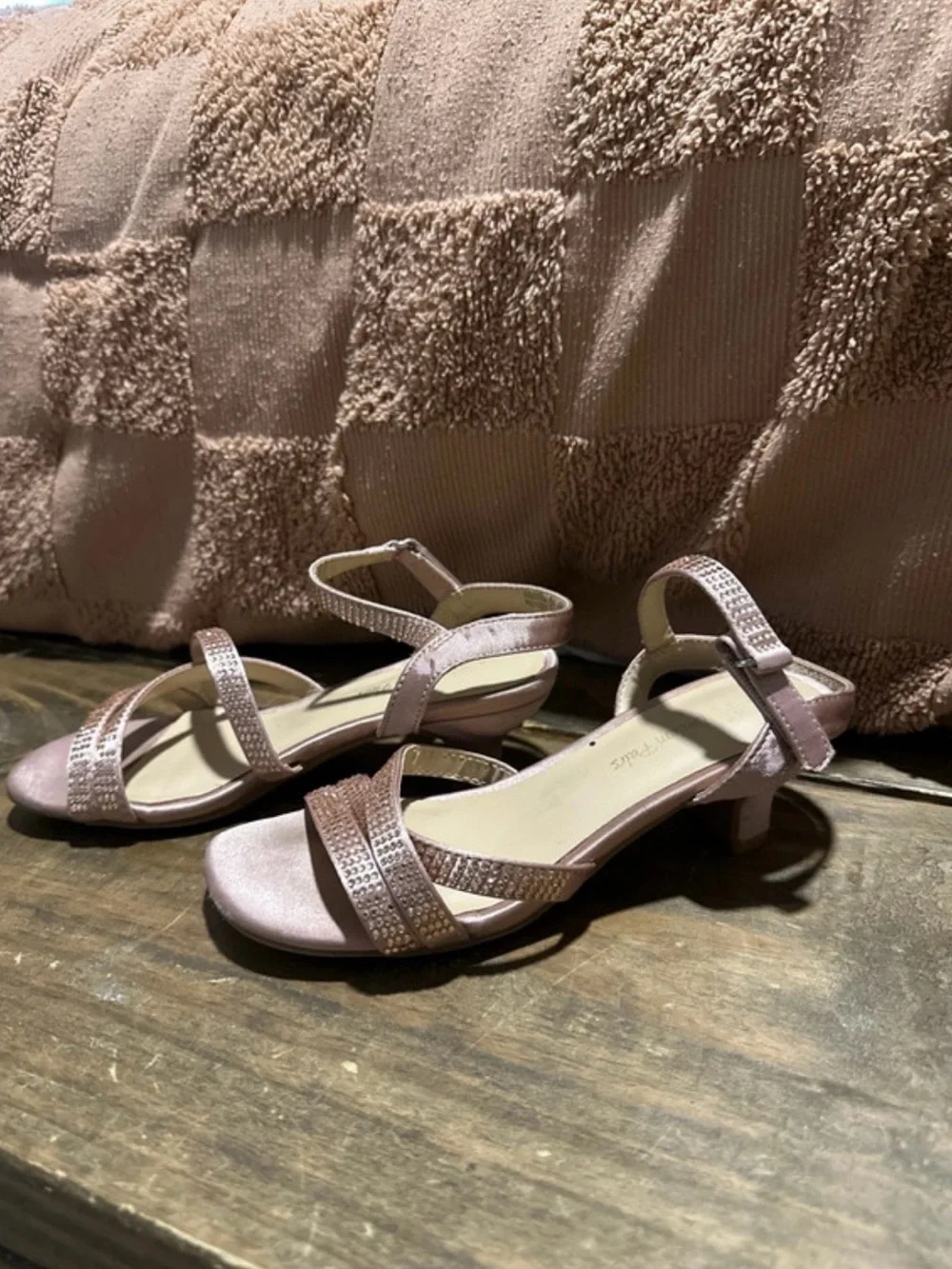 Kids Rose Gold Strappy Dress Sandals
